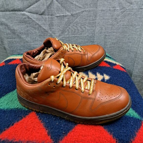 Nike Dunk Low 1 Piece Brown “Pony” Spanish Moss Laser Men Size 9.5 - Picture 2 of 15